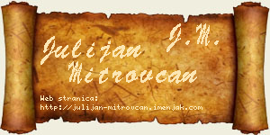 Julijan Mitrovčan vizit kartica